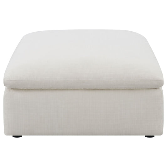 Hobson Square Upholstered Ottoman Ivory