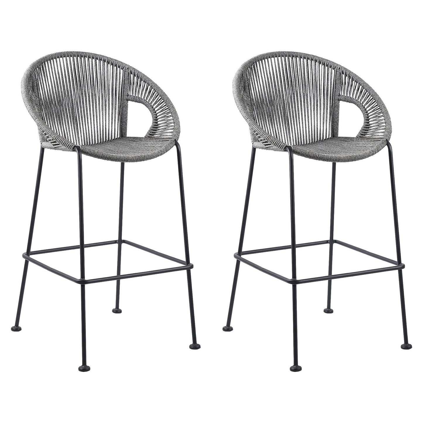 Acapulco - Indoor Outdoor Steel Bar Stool With Rope Set