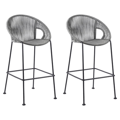 Acapulco - Indoor Outdoor Steel Bar Stool With Rope Set