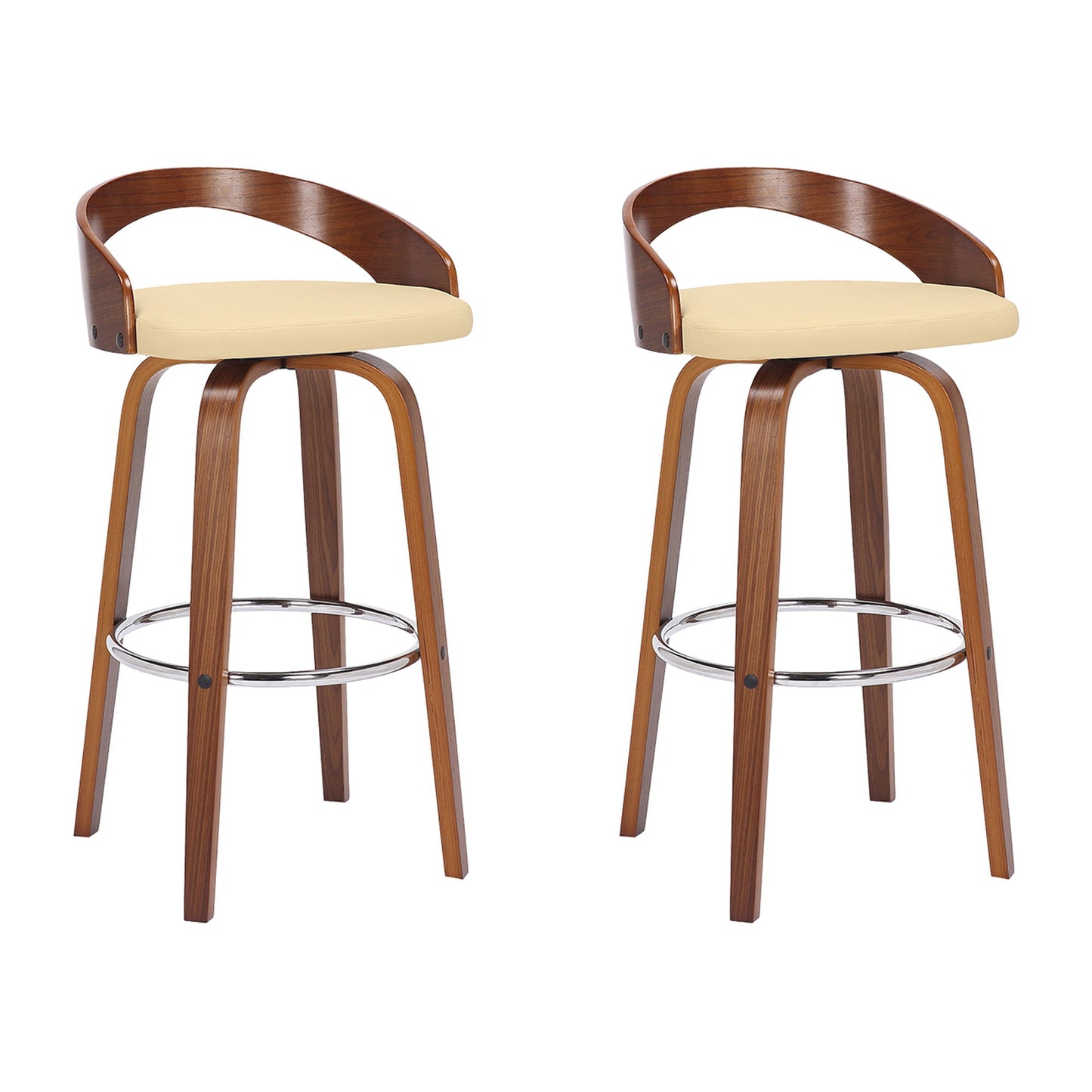 Sonia - 30" Bar Height Swivel Bar Stool - Walnut Wood