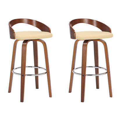 Sonia - 30" Bar Height Swivel Bar Stool - Walnut Wood