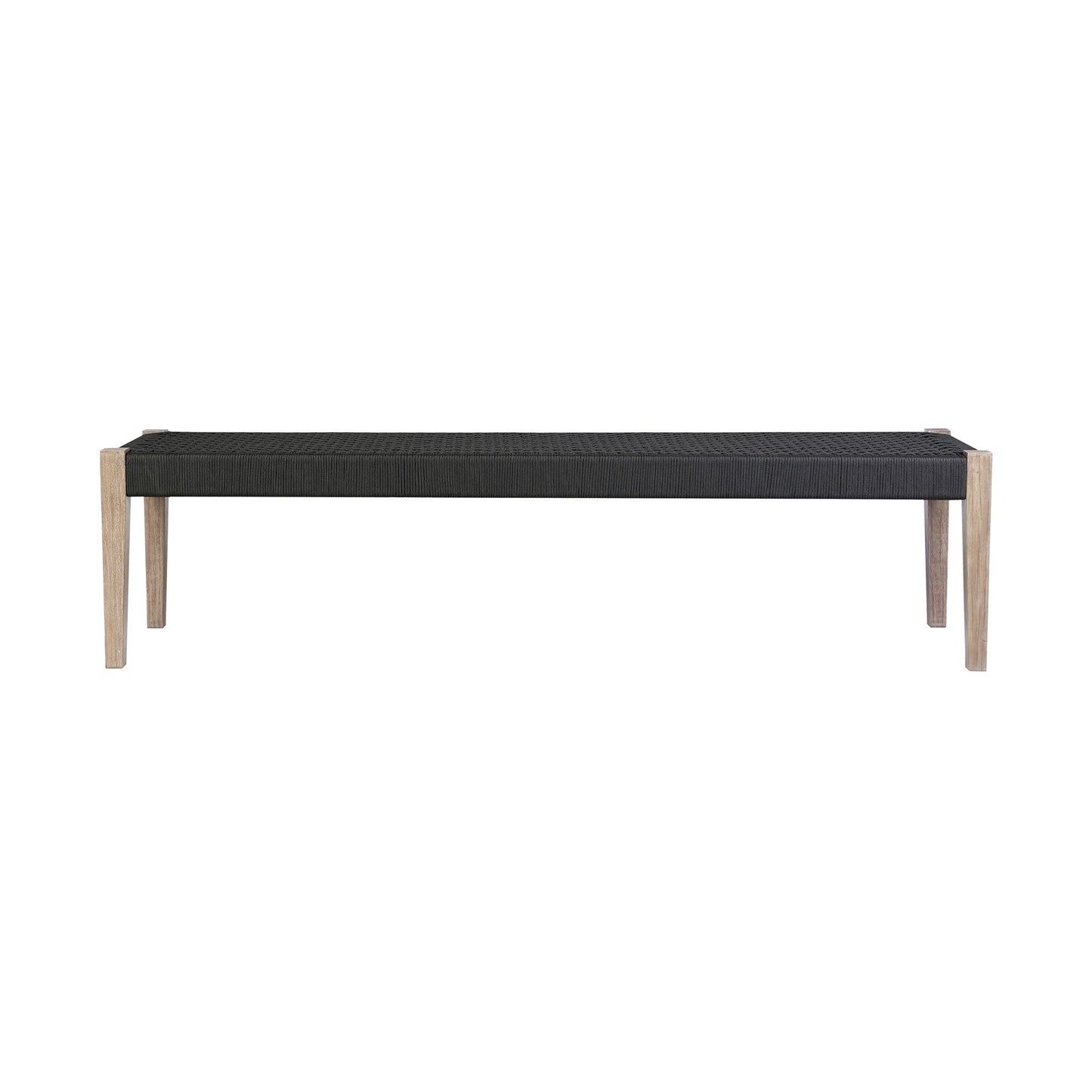 Camino - Indoor Outdoor Dining Bench - Eucalyptus Wood And Charcoal Rope
