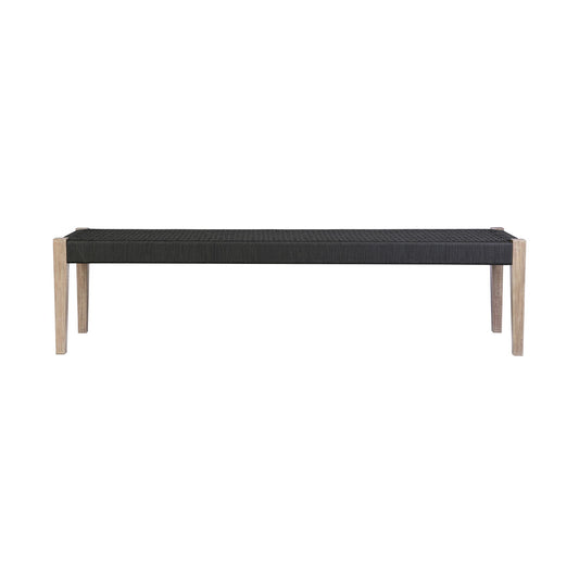 Camino - Indoor Outdoor Dining Bench - Eucalyptus Wood And Charcoal Rope