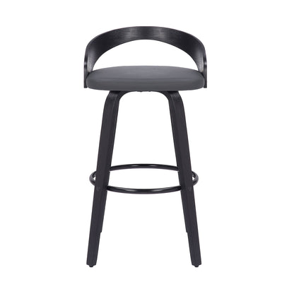 Sonia - 26" Counter Height Swivel Bar Stool - Black Wood
