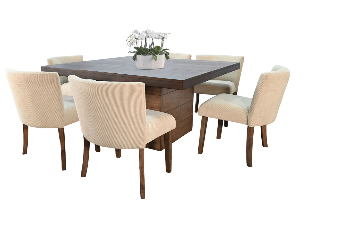 Lucas - Dining Chair, Cushion Seat (Set of 2) - Dark Brown