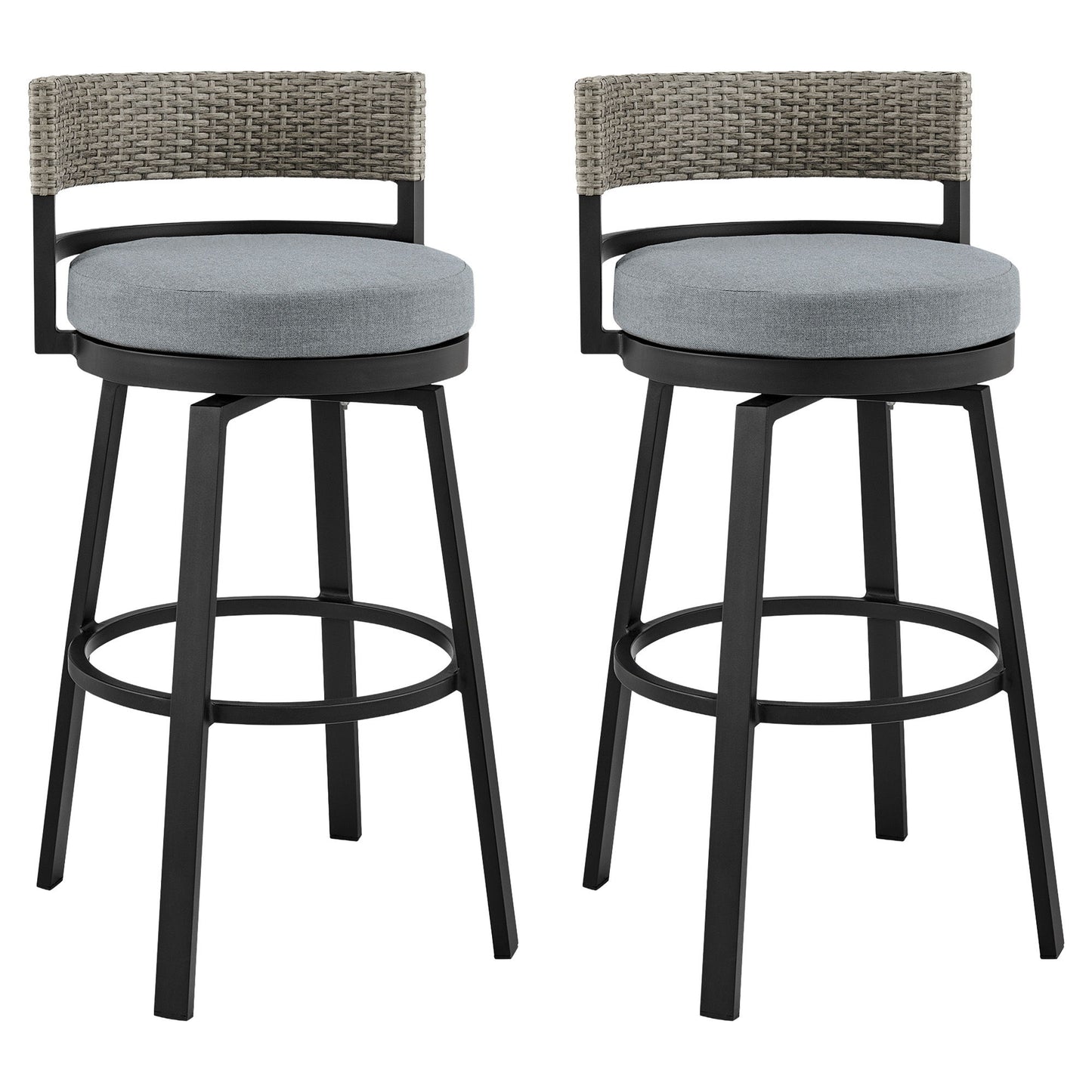 Encinitas - Outdoor Patio Counter Height Swivel Bar Stool Set