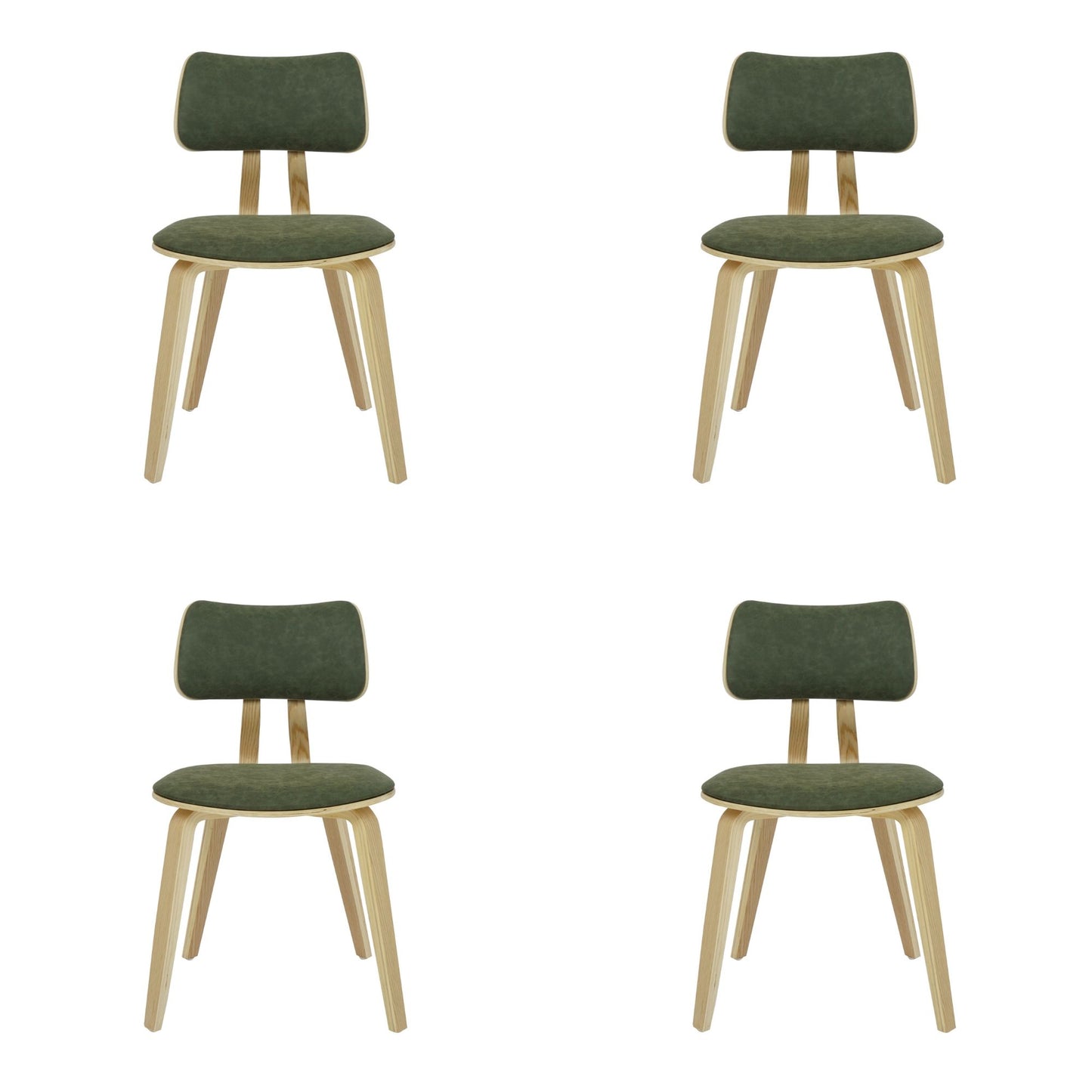 Jaguar - Curved Back Wood Dining Chair With Faux Leather Seat