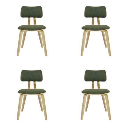 Jaguar - Curved Back Wood Dining Chair With Faux Leather Seat