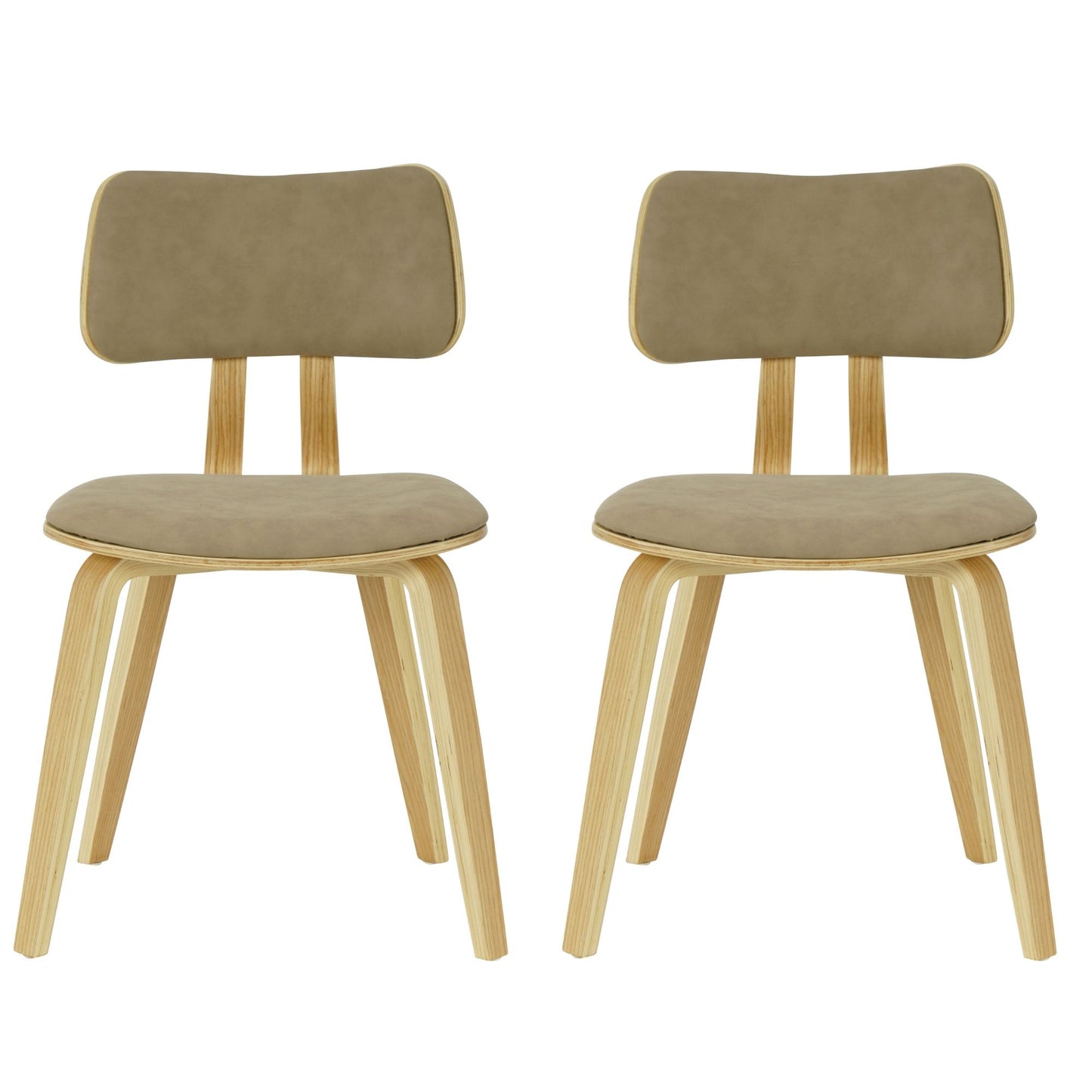 Jaguar - Curved Back Wood Dining Chair With Faux Leather Seat