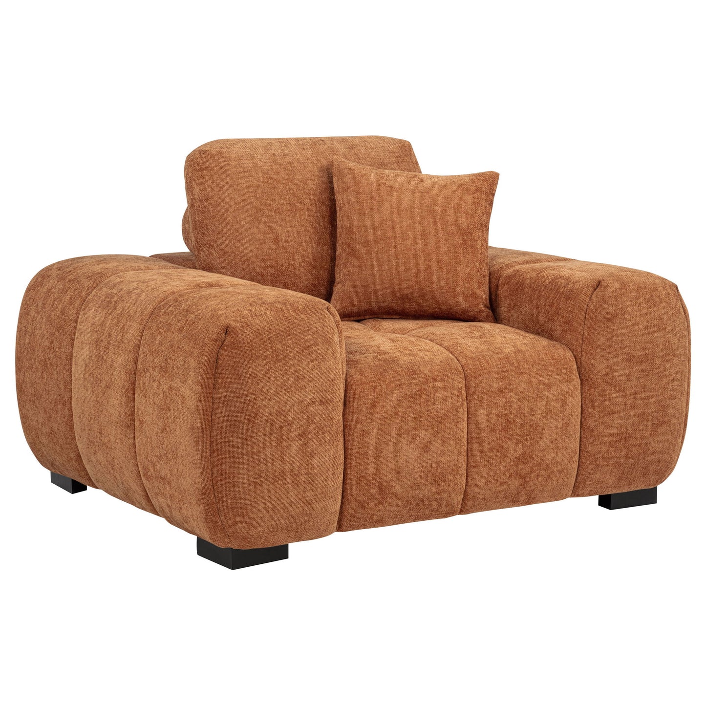Octavia Upholstered Track Arm Accent Chair Orange
