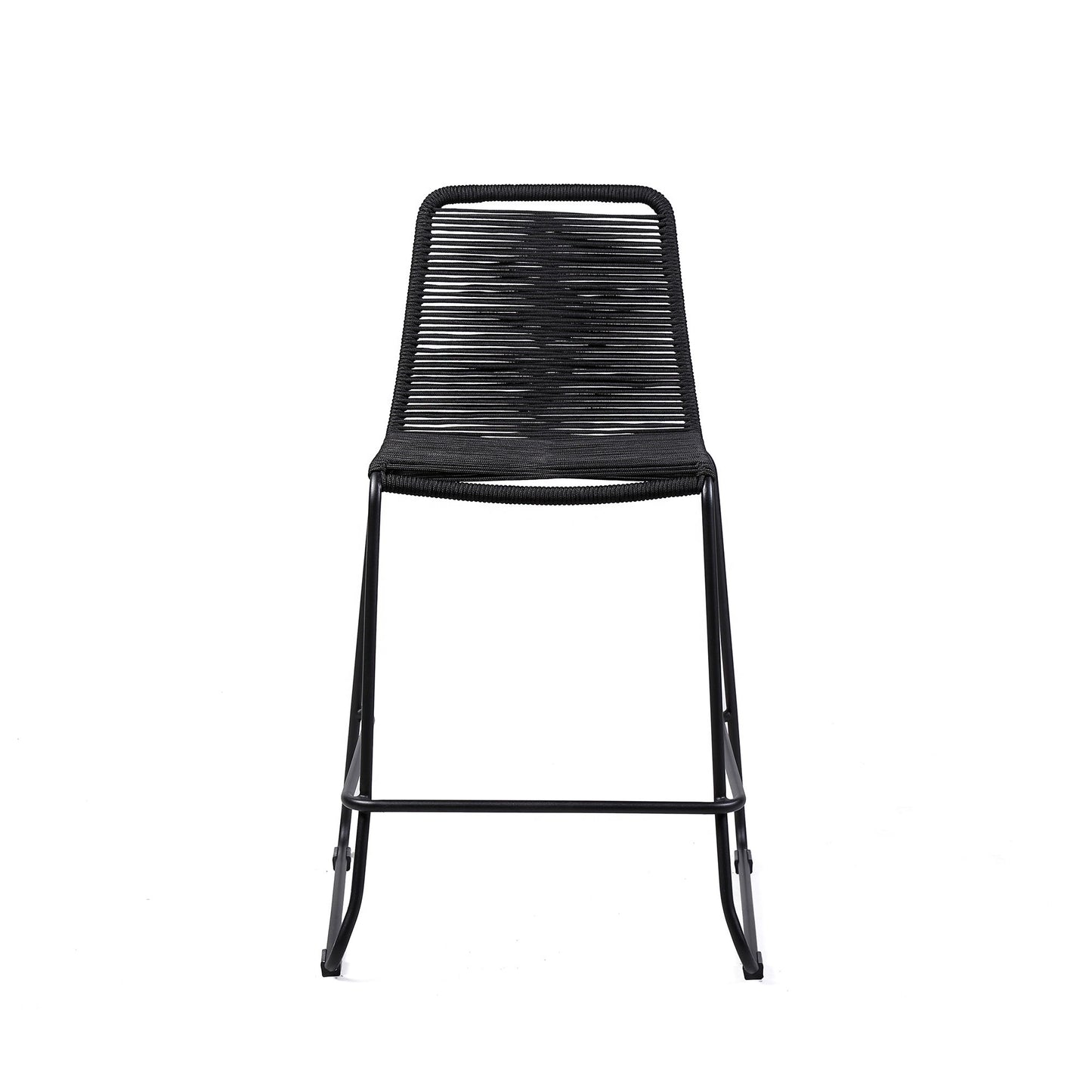 Shasta - 30" Outdoor Metal And Rope Stackable Barstool