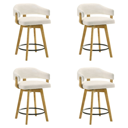 Callah - Contemporary Natural Wood Counter Height Kitchen Bar Stool