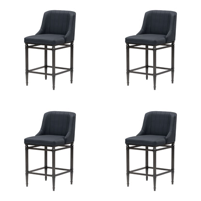 Marvin - Steel Frame Faux Leather Upholstered Counter Height Barstool