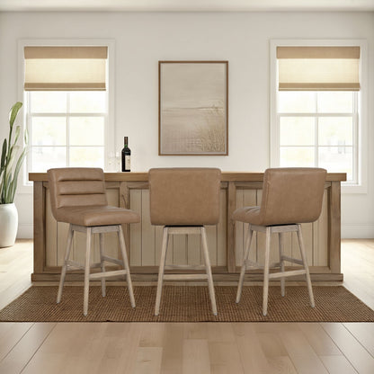 Elias - Swivel Rubberwood Barstool