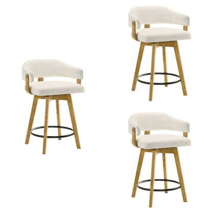 Callah - Contemporary Natural Wood Counter Height Kitchen Bar Stool