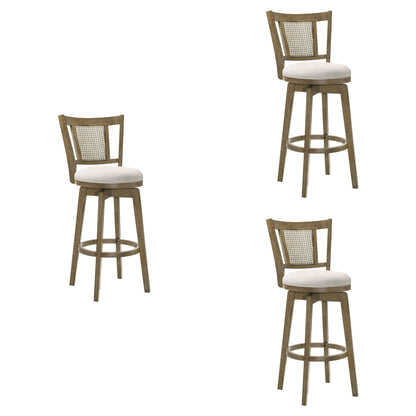 Isla - 26" Putty Brown Counter Height Rubberwood Swivel Barstool