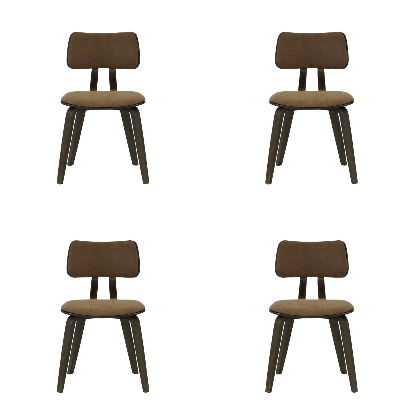 Jaguar - Curved Back Wood Dining Chair With Faux Leather Seat