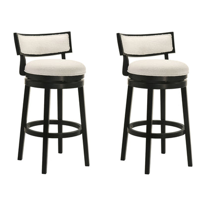 Noely - Modern Farmhouse Swivel Wood Bar Height Kitchen Bar Stool