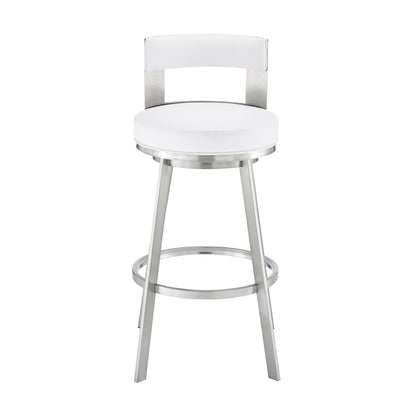 Lynof - Swivel Bar Stool - Brushed Stainless Steel Finish