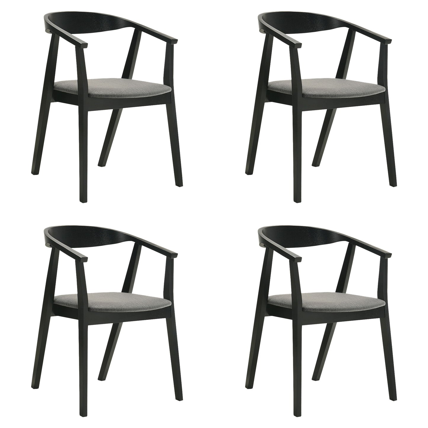 Santana - Wood Dining Chair With Black Frame