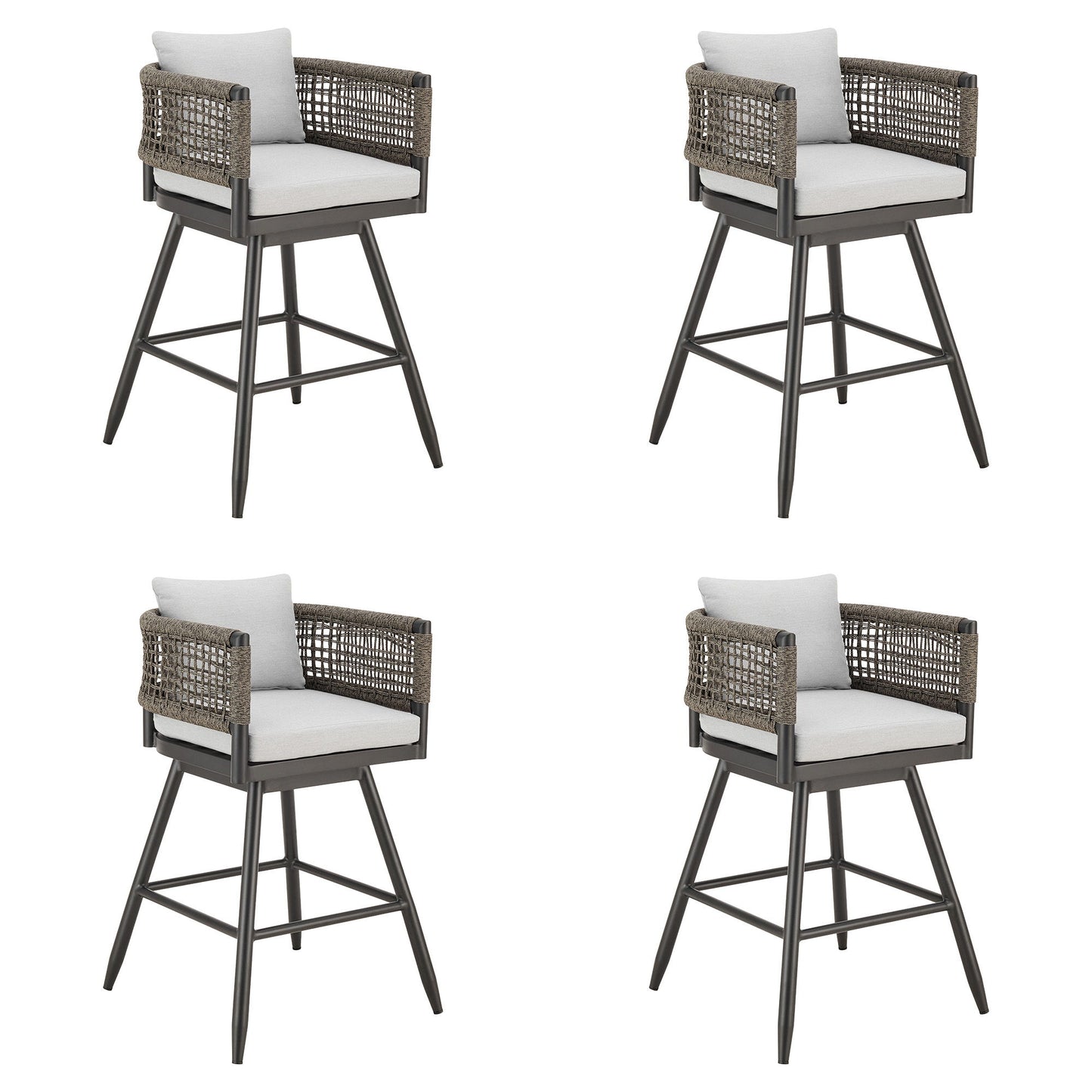 Alegria - Outdoor Patio Swivel Bar Stool Set