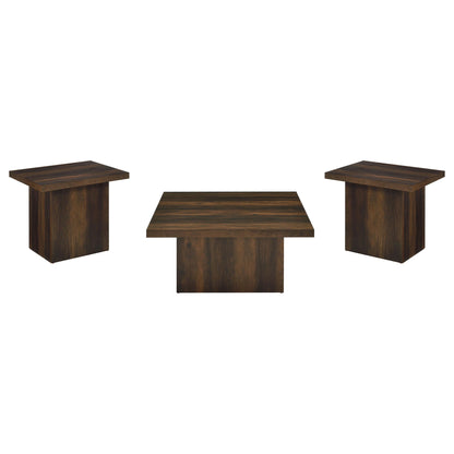 Devar 3-piece Square Coffee and End Table Set Dark Pine