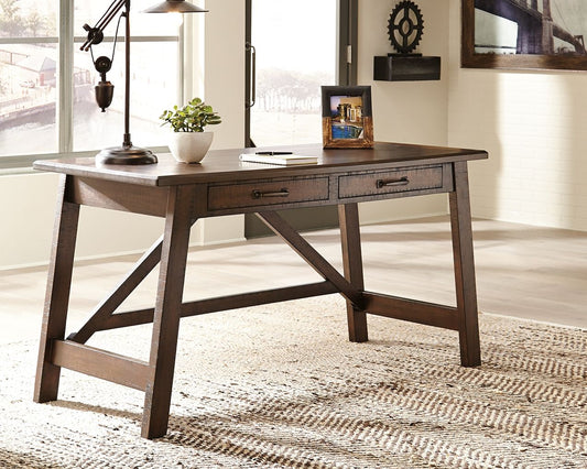 Baldridge - Home Office Large Leg Desk - Rustic Brown