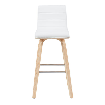 Vienna - Modern Swivel Bar Height Stool - Patterned Oak Wood Frame