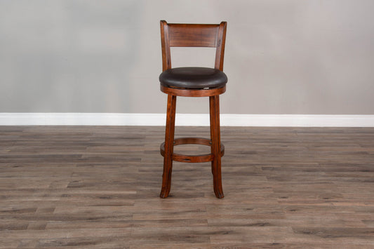 Tuscany - 30" Swivel Barstool With Cushion Seat & Back (Set of 2) - Vintage Mocha / Black