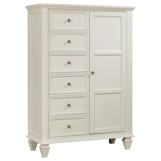 Sandy Beach 8-drawer Door Chest Cream White