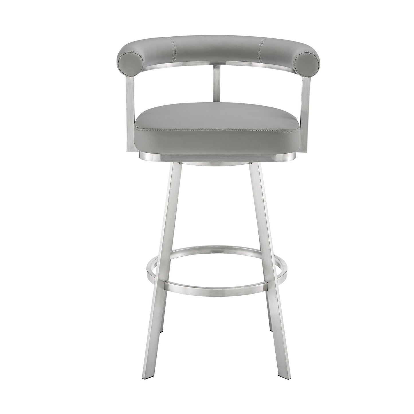 Nolagam - Swivel Bar Stool - Brushed Stainless Steel
