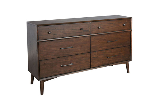 Mid-Century Modern - 6 Drawer Dresser - Walnut