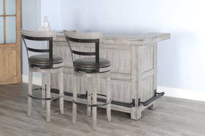 Alpine - Bar Swivel Barstool, Cushion Seat (Set of 2) - Gray