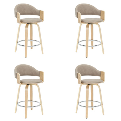 Daxton - Swivel Counter Height Round Back Wood Bar Stool With Faux Leather Seat