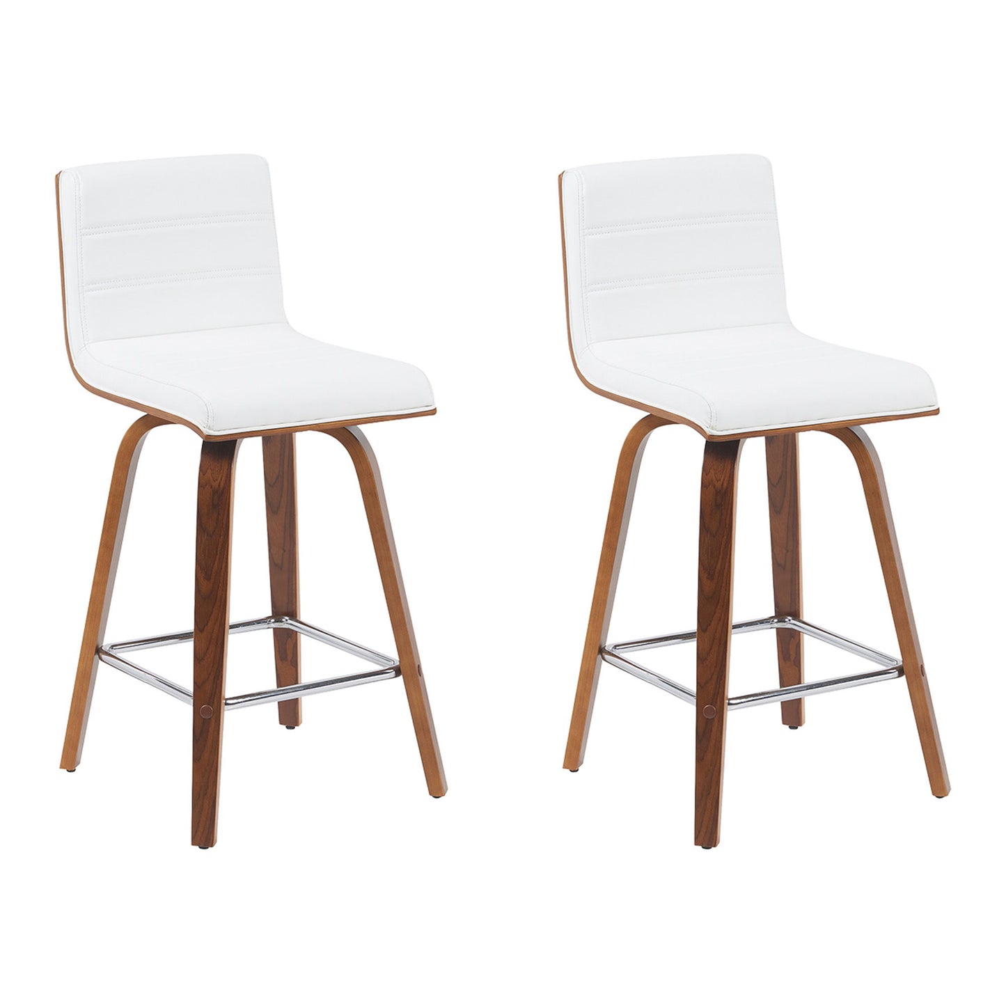 Vienna - Modern Counter Height Swivel Bar Stool - Walnut Finished Wood Frame