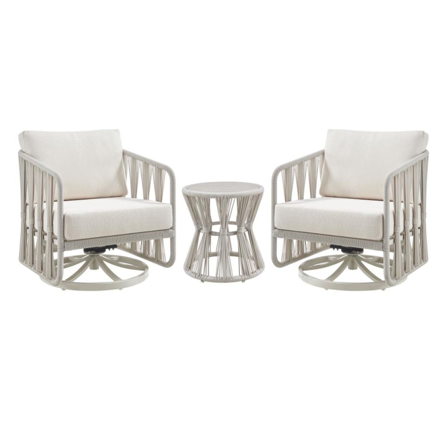 Breeze - Powder Coated Metal Outdoor Conversation Set With Cushions