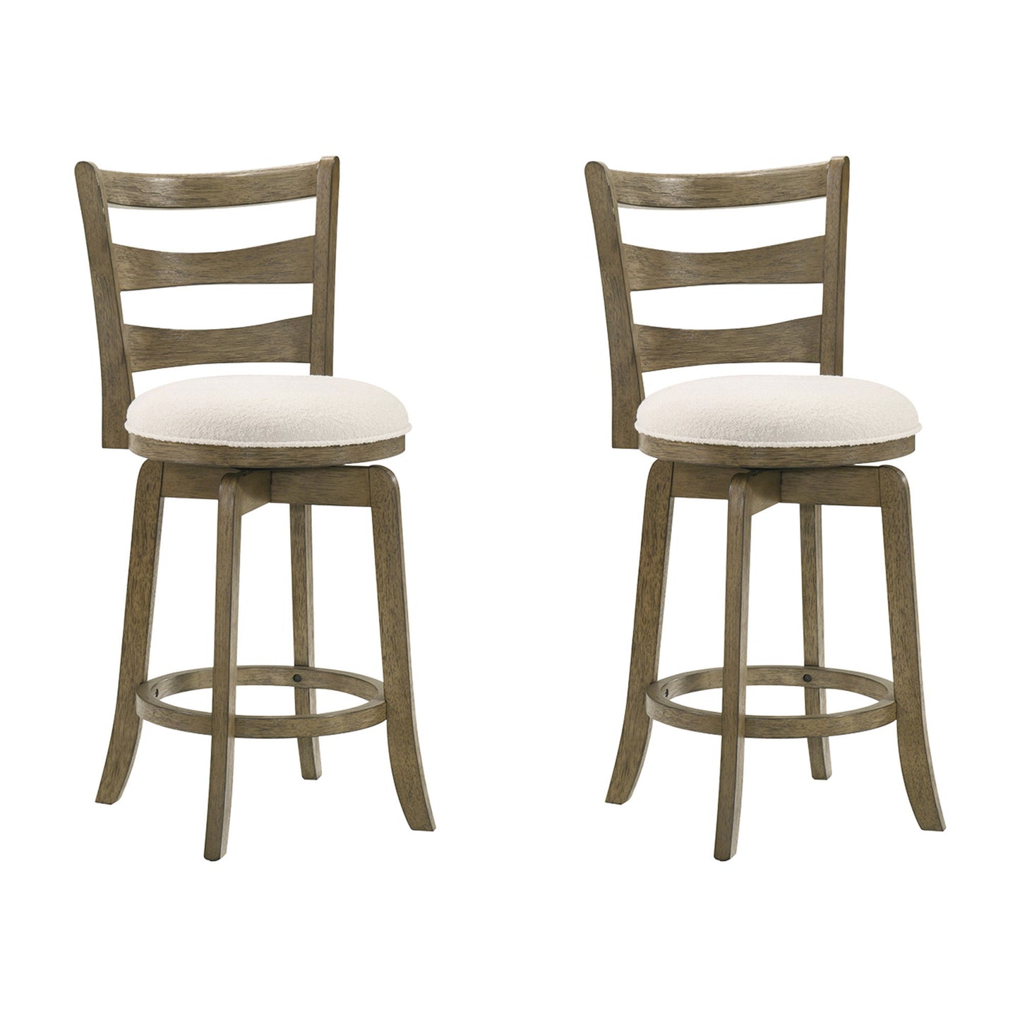 Melindra - Modern Farmhouse Swivel Wood Counter Height Kitchen Bar Stool
