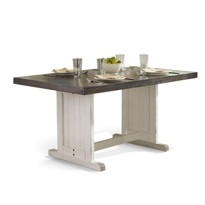 Carriage House - Rectangular Wood Dining Table - Cottage White / Europen Dark