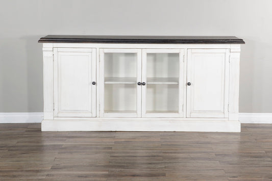 Carriage House - Media Console - Cottage White / Europen Dark