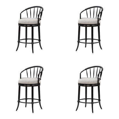 Luther - Commercial Grade Steel Frame Fabric Upholstered Swivel Counter Height Barstool