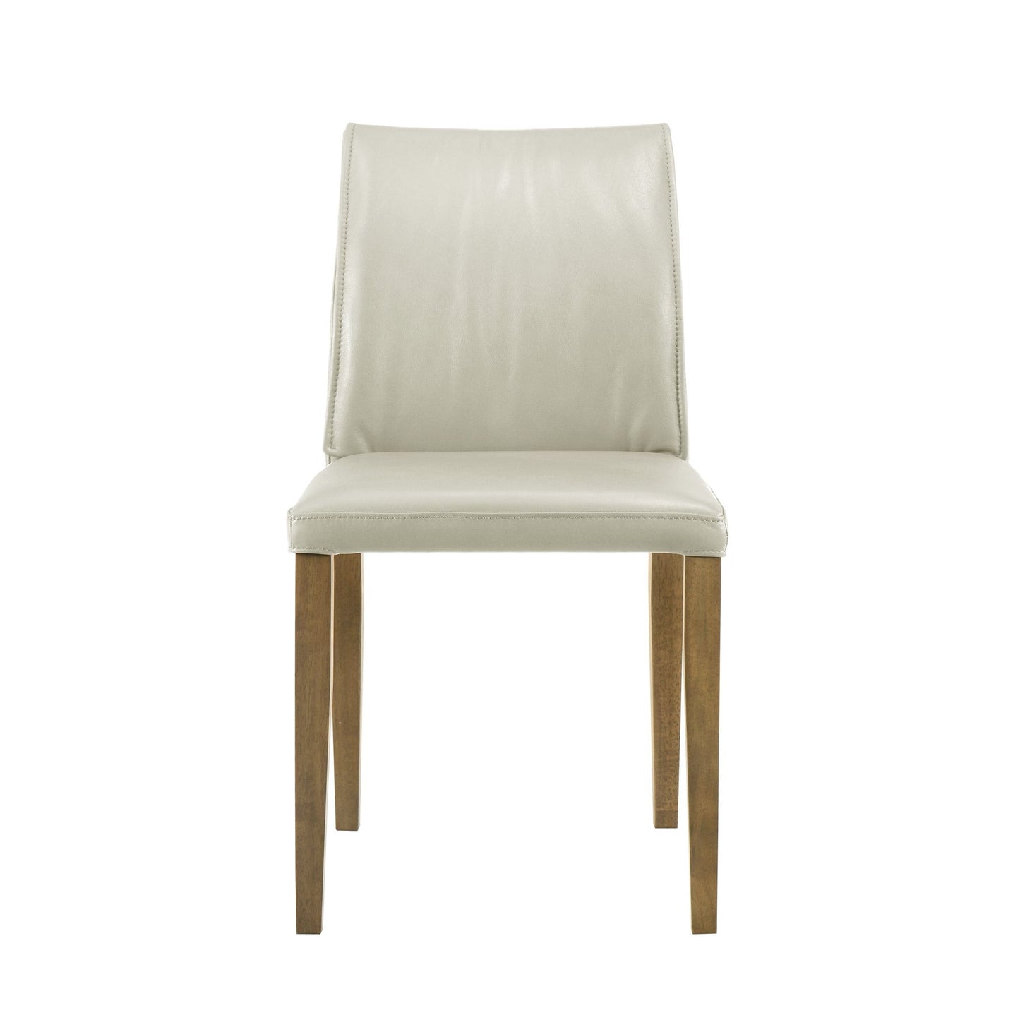Velena - Full Back Top Grain Leather Upholstered Wood Dining Chairs (Set of 2) - Gray