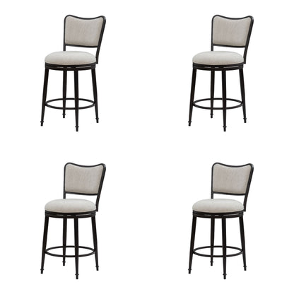 Baxter - Steel Frame Fabric Upholstered Swivel Counter Height Barstool