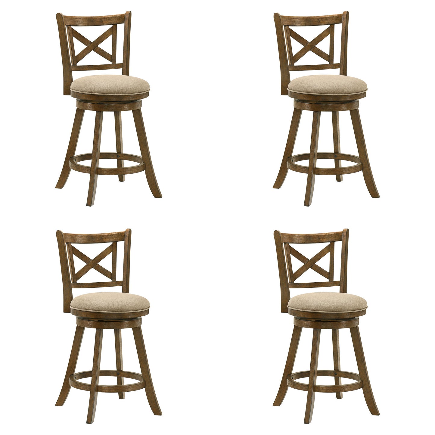 Kodi - Modern Farmhouse Swivel Wood Counter Height Kitchen Bar Stool
