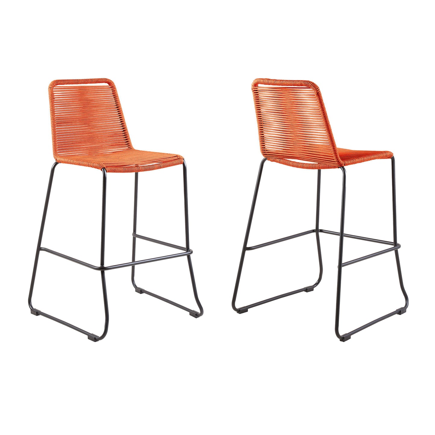 Shasta - 30" Outdoor Metal And Rope Stackable Barstool