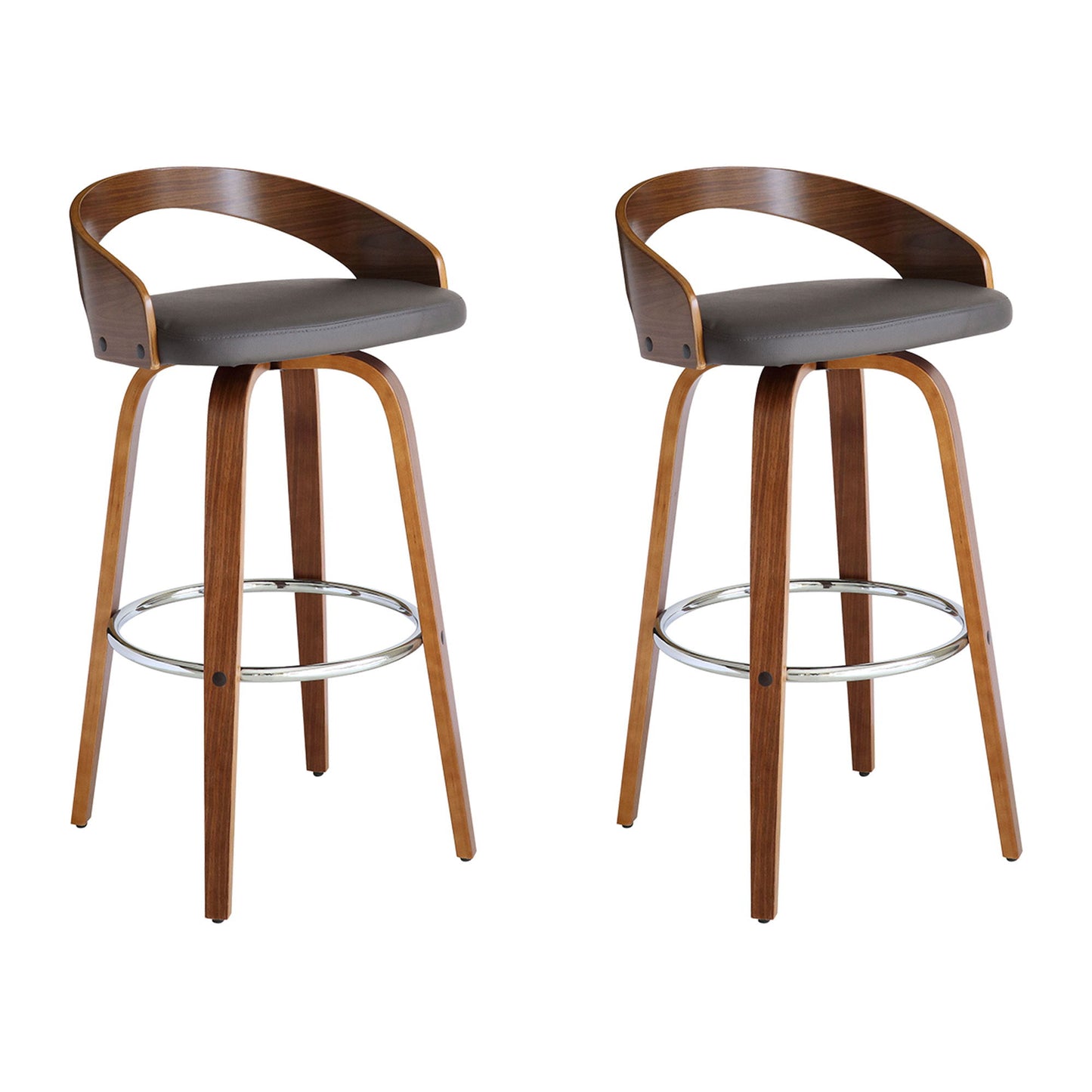 Sonia - 30" Bar Height Swivel Bar Stool - Walnut Wood