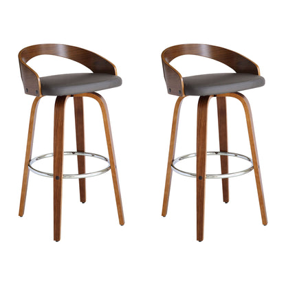 Sonia - 30" Bar Height Swivel Bar Stool - Walnut Wood