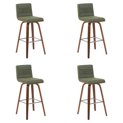 Vienna - Modern Swivel Bar Height Stool - Walnut Finished Wood Frame