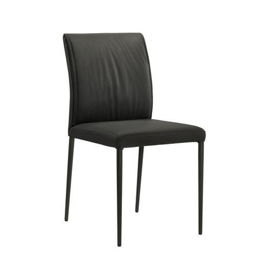 Meriam - Full Back Top Grain Leather Upholstered Metal Dining Chairs (Set of 2)