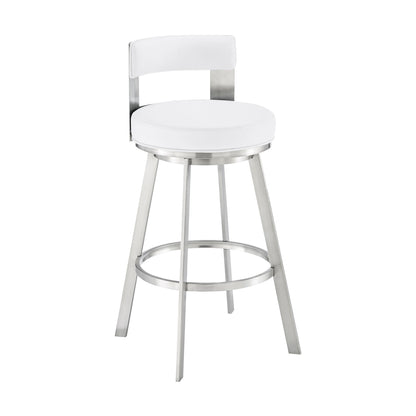 Lynof - Swivel Bar Stool - Brushed Stainless Steel Finish