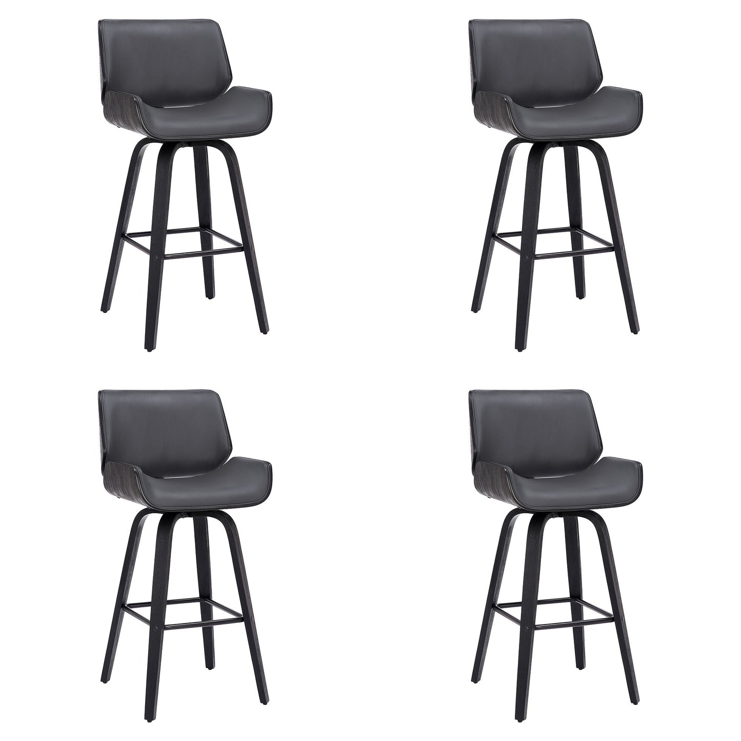 Tyler - 30" Bar Height Swivel Bar Stool With Black Frame